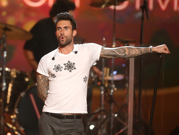 LOS ANGELES, CA - NOVEMBER 18:  Singer Adam Levine of Maroon 5 performs onstage during A VERY GRAMMY CHRISTMAS at The Shrine Auditorium on November 18, 2014 in Los Angeles, California.  (Photo by Frederick M. Brown/Getty Images)
